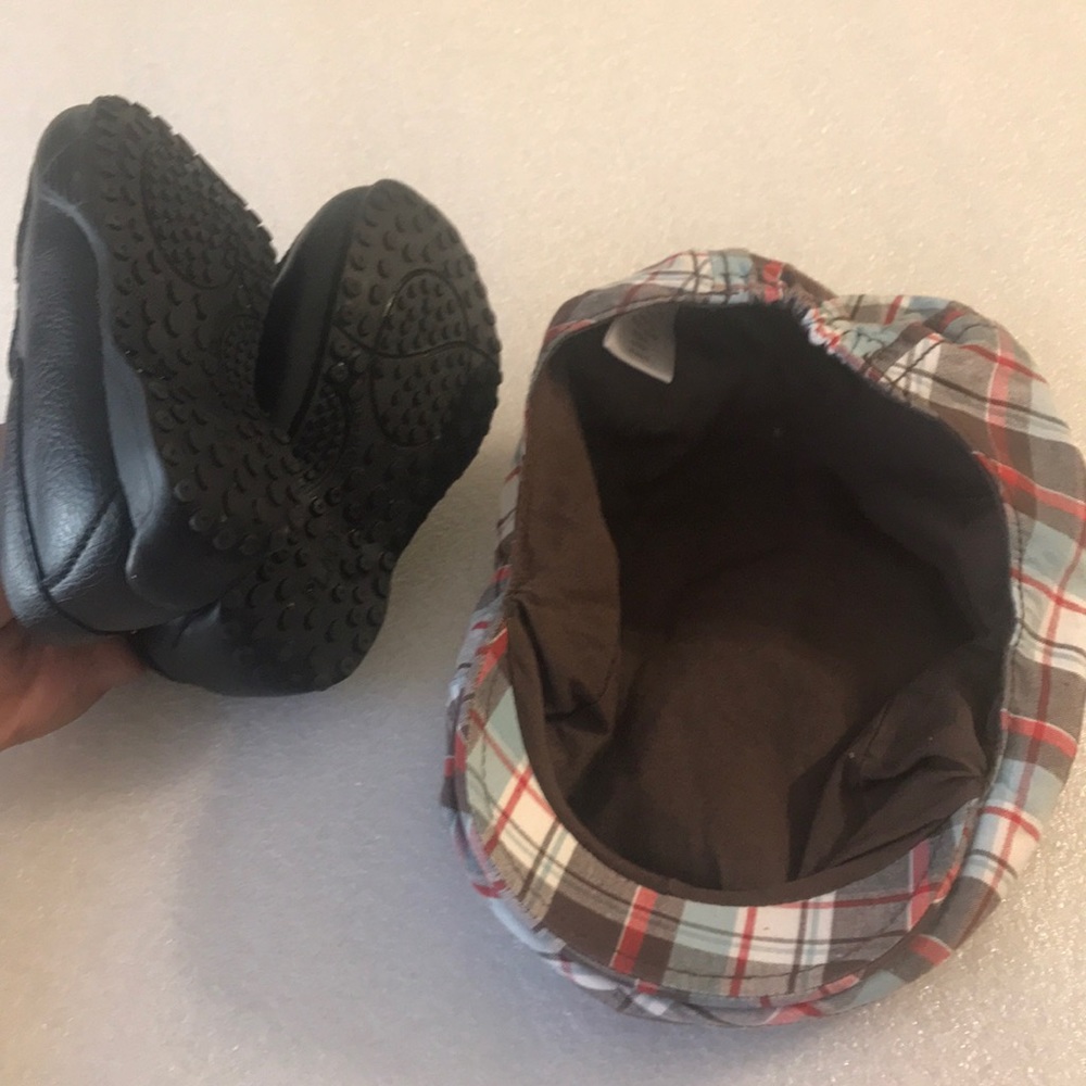 Children’s place loafers black -6  & plaid hat - Picture 16 of 16